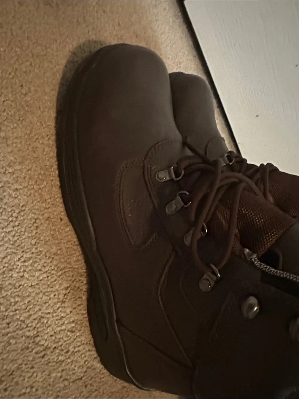 Men's Brown Leather Lace-Up Work Boots